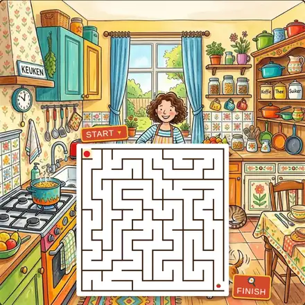 In de keuken doolhof