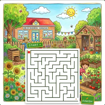Schooltuin doolhof